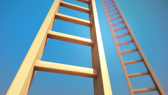 Endless ladder climbing animation. A slow way to the top. Loopable. HD