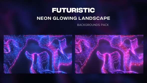 Neon Abstract Glowing Landscape Backgrounds