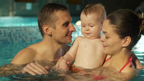 Family in the Pool