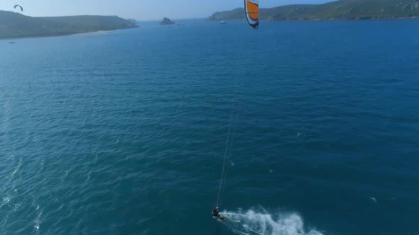 Kitesurfer in an Ocean Bay