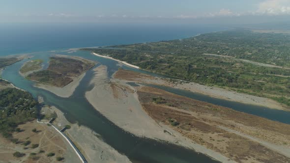 River Flowing Into the Sea