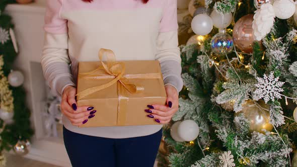 Unrecognizable Person Holding Gift Box