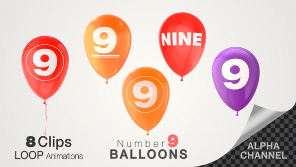 Balloons With Number 9