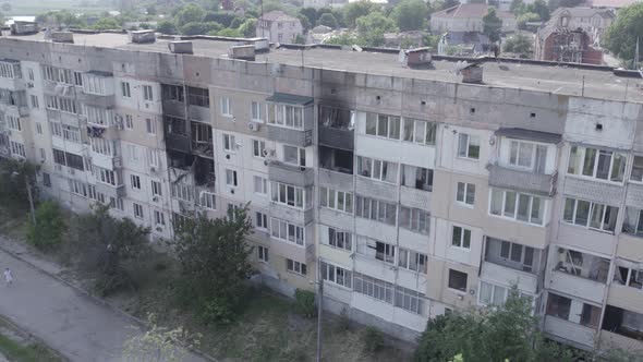 Residential Building Destroyed By the War in Ukraine