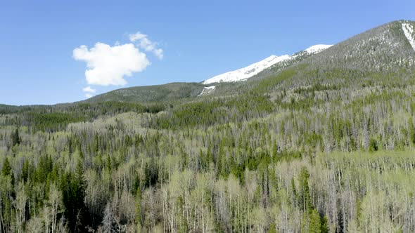 Aerial Establishing Shot of Mountain on the Edge of a Small Town (Frisco, Colorado)