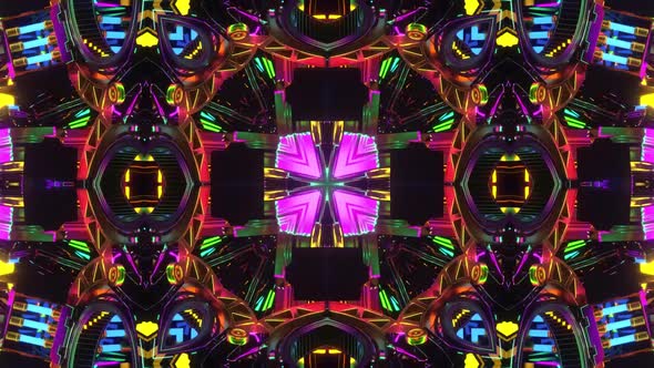 VJ Kaleidoscope Rainbow Motion Background 4