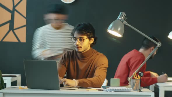 Time Lapse of Diverse Colleagues Working in Modern Office