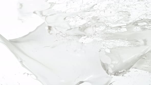 Super Slow Motion Shot of Cream Splash at 1000 Fps Isolated on White Background