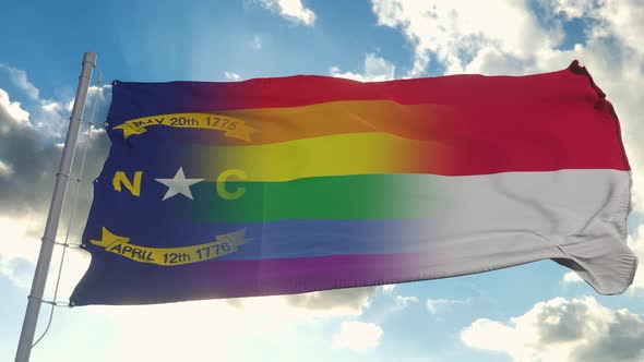 Flag of North Carolina and LGBT