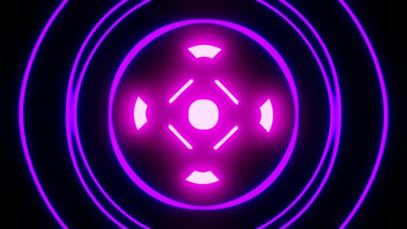 Seamless looped animation. Bright background of geometric shapes. Electronic Sight