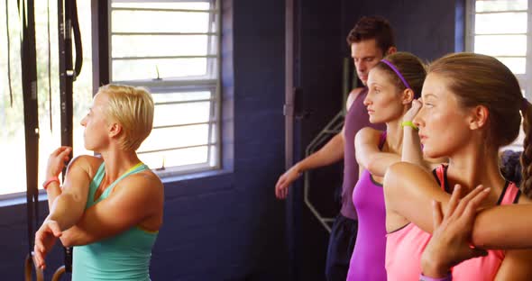 Group of people exercising