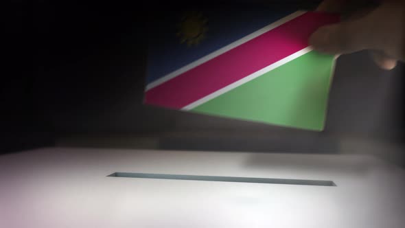 Compositing Hand Voting To Flag OF Namibia