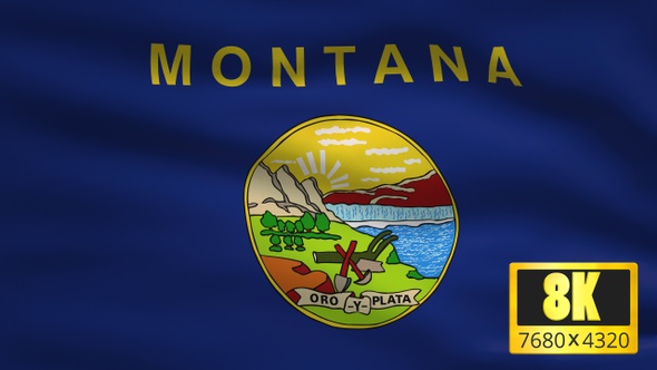 8K Montana State Flag Background