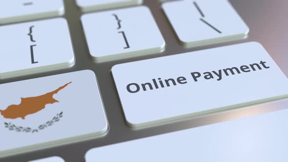 Online Payment Text and Flag of Cyprus on the Keyboard alt