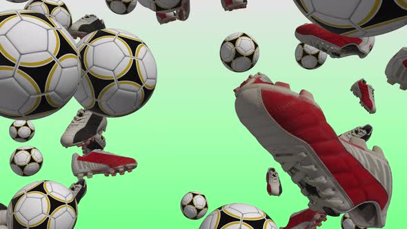 4K Soccer Ball Spikes Background Seamless Loop