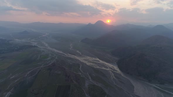 Mountain Landscape at Sunset. Pinatubo, Philippines