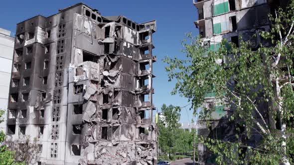 War in Ukraine  Destroyed Building in Borodyanka Bucha District