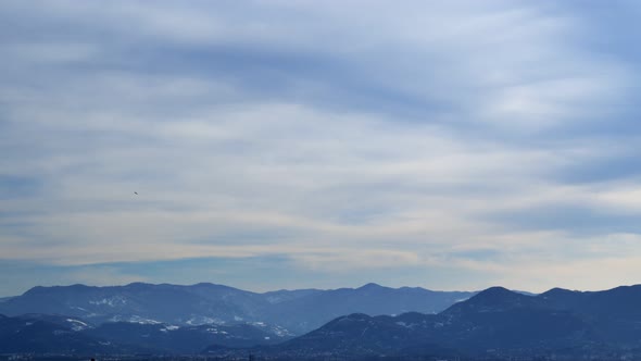 Mountains And Soft Clouds Time Lapse