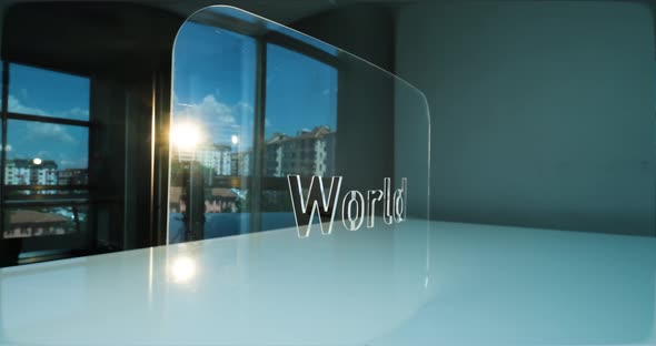 Glass World Letters and Office in Background