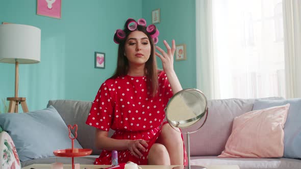 Young Woman Is Getting Ready To Party