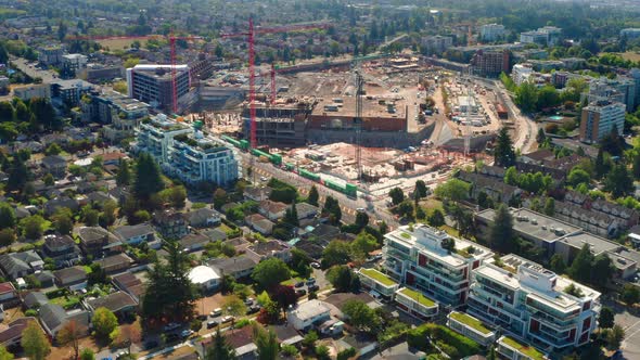 Aerial View Of Oakridge Centre Development Site In Vancouver, Canada With Oakridge Neighborhood In F