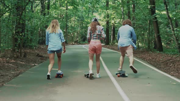 Young friends skating