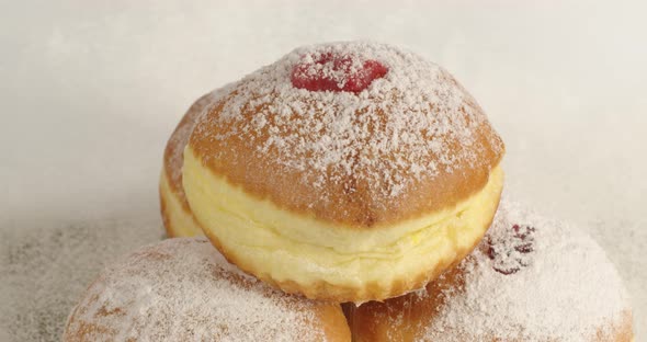 Soft Donut Sprinkled With Powdered Sugar