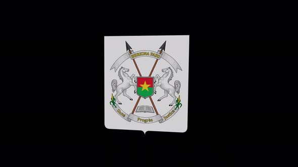 Coat Of Arms Of Burkina Faso With Alpha Channel  - 4K
