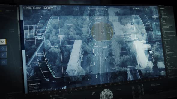 High Tech Spy Secret Drone Tracking Device Scans Of Target Road Vehicle alt