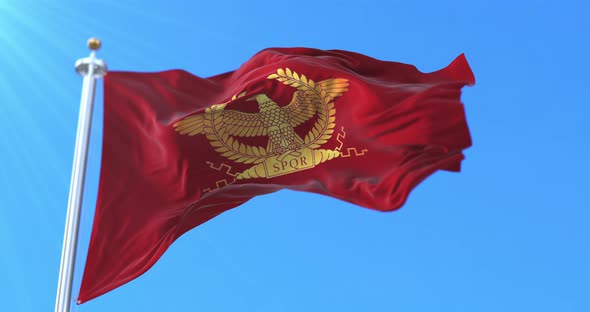 Roman Flag with Aquila and SPQR
