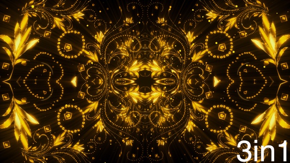 Gold Floral Background 4K