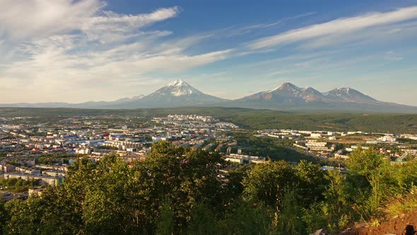 Petropavlovsk-Kamchatsky City at Sunset