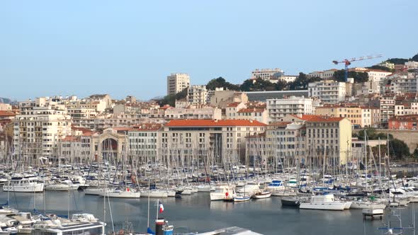 Marseille Old Port with Yachts. Marseille, France