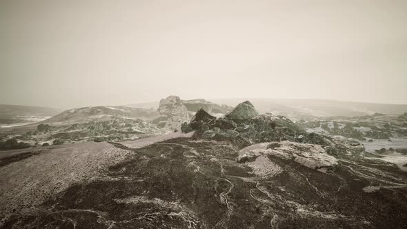 Snow Ice and Rocks at Northern Landscape