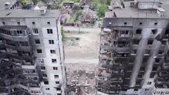 War in Ukraine  Destroyed Building in Borodyanka Bucha District