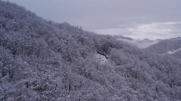 Winter Mountain Landscape The Rosa Khutor Alpine Resort Near Krasnaya Polyana Panoramic Background