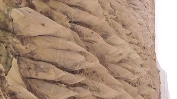 Vertical Video Cappadocia Landscape Aerial View