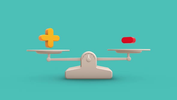 Positive vs Negative Balance Weighing Scale Looping Animation