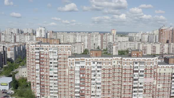 Soviet style architecture. Chernobyl style old building. 