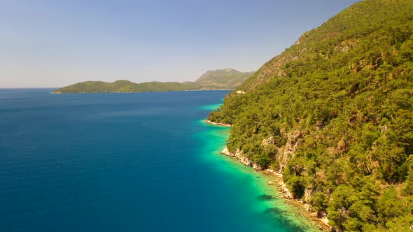 Mediterranean coastline in Turkey.