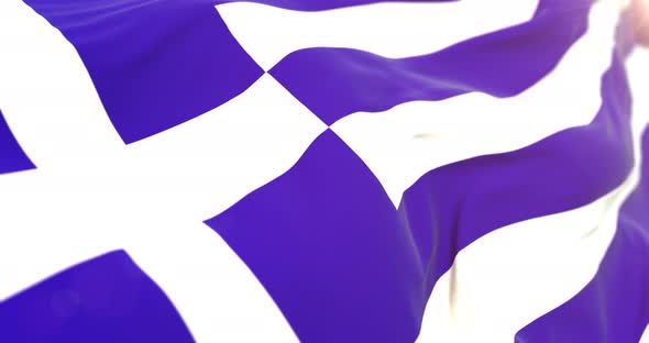 Realistic Greece Flag Close Up 4K Loop