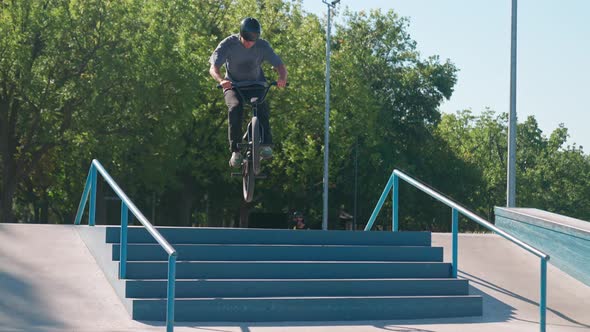 Man Turning The Bike In The Air