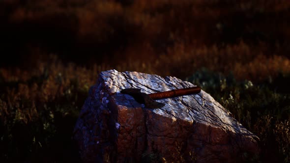 War Ax for Viking on the Rock at Sunset alt