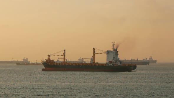 Boat On The Sea Sunset