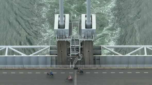 Storm Surge Barrier in the Netherlands Protecting the Mainland from Floods