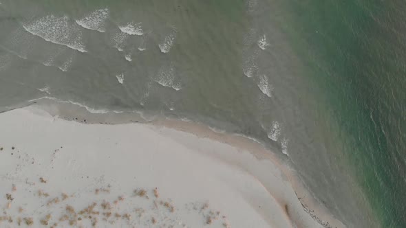 Sandy Beach and Waves Aerial View