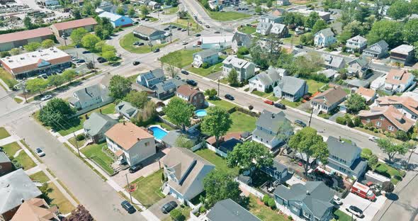 Panorama View Residential Neighborhood District in American Town in Sayreville NJ