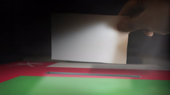 Digital Composite Hand Voting To National Flag OF Oman 