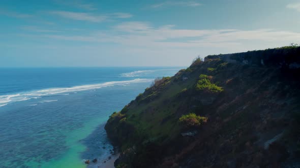 Aerial View of the Ocean And Rocky Coast