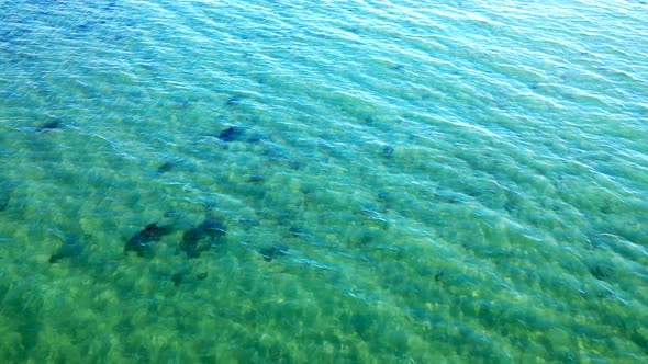 Clear Greenish Blue Sea Water With Ripples In Bahia de los Angeles, Baja California, Mexico. close u